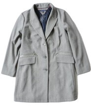 Tommy Hilfiger Womens Wool Blend Single-Breas...