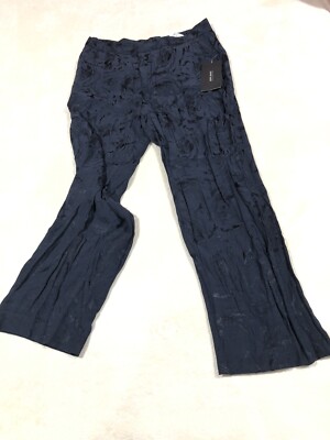 zara basic collection navy silky long pants size m