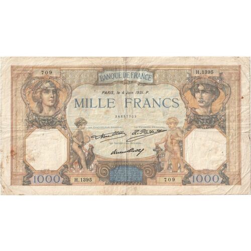 [#334511] France, 1000 Francs, Cérès et Mercure, 1931, H.1395, TB, Fayette:37.06 - Bild 1 von 2