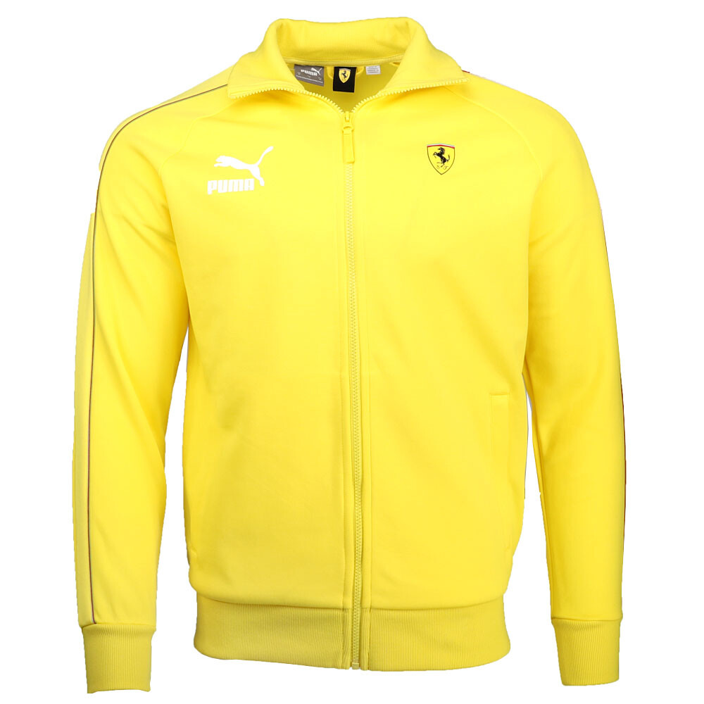 Спортивная куртка Puma Ferrari Race Iconic T7, мужские желтые пальто, куртки, верхняя одежда 625
