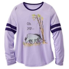 NEW Disney Eeyore Womens Size XS Purple Eeyore Oh Joy Long Sleeve Shirt