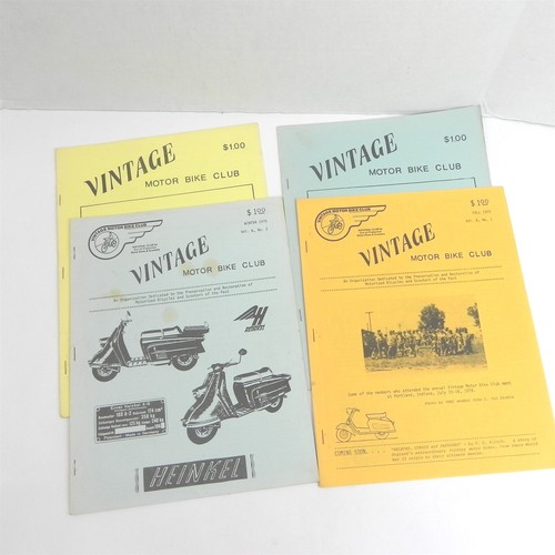 VINTAGE 1978 LOT OF 4 VINTAGE MOTOR BIKE CLUB MAIL OUT NEWSLETTER MOTORCYCLES