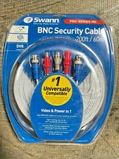 Swann SWPRO-60MTVF-GL Fire-Rated BNC Video/Power Extension Cable, 200'