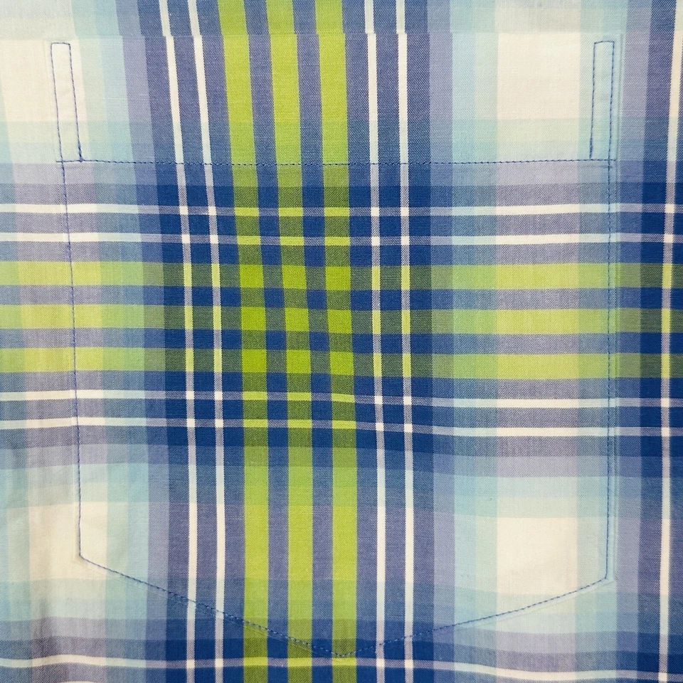 Cutter & Buck Men's Short Sleeve Shirt Size 2XB Blue & Green Plaid Big & Tall - Image 3 of 4