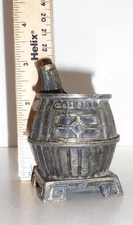 Mini Cast Metal Potbelly Stove Small Incense Burner Censer 2-piece 1970's