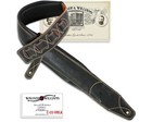 Walker & Williams C-22 Distressed Black Leather Double Padded Guitar Strap