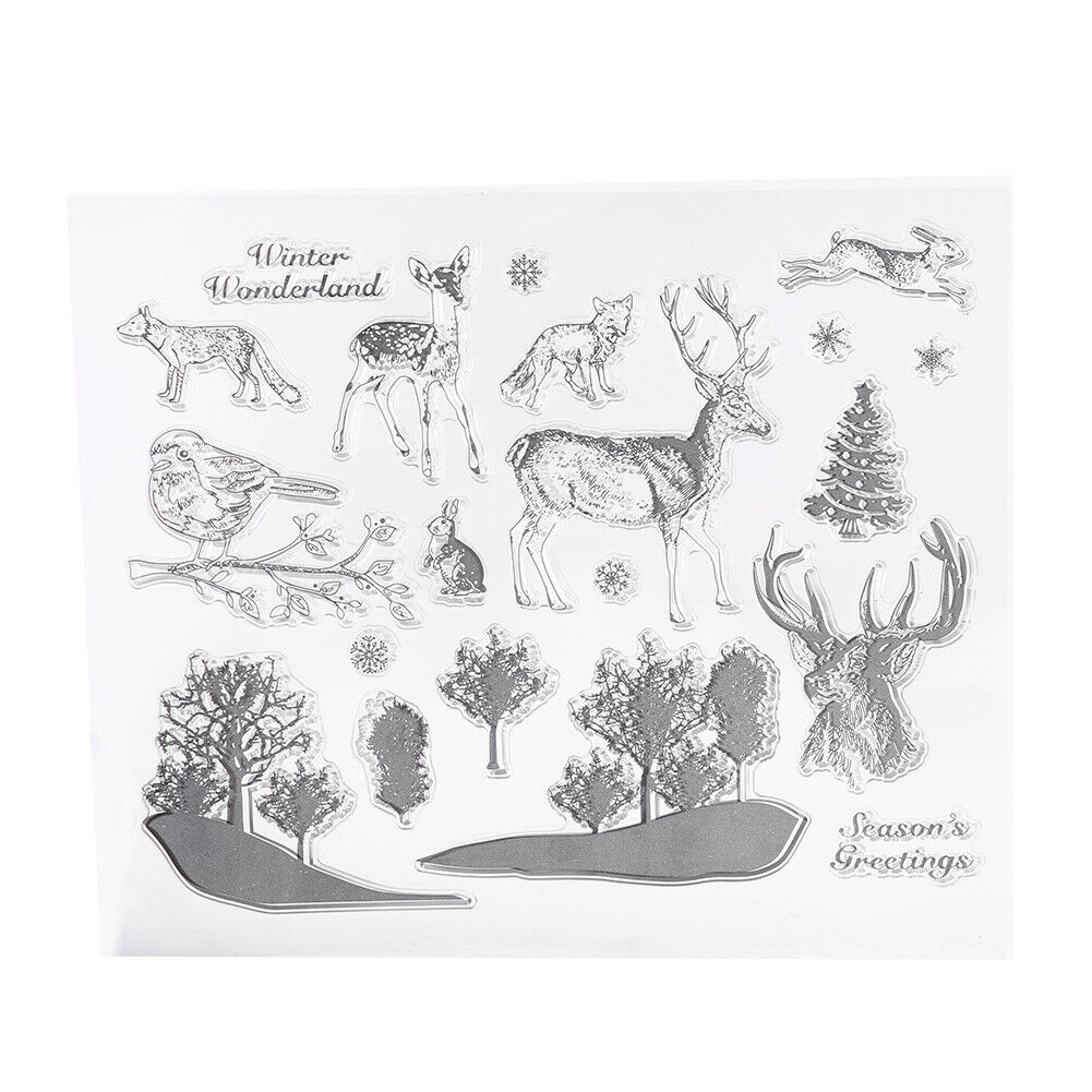 Silicone Stamp Forest Animals Silicone Transparent Clear Stamps Pretty Pattern