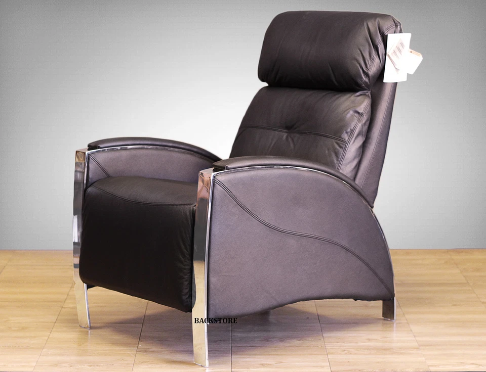 Tumbona reclinable de cuero genuino Barcalounger Horizon II - Rojo Stargo Foto 4 de 4