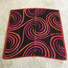 Jones New York MOD DESIGN purple BLACK ABSTRACT scarf nylon sheer 20"sq R3 