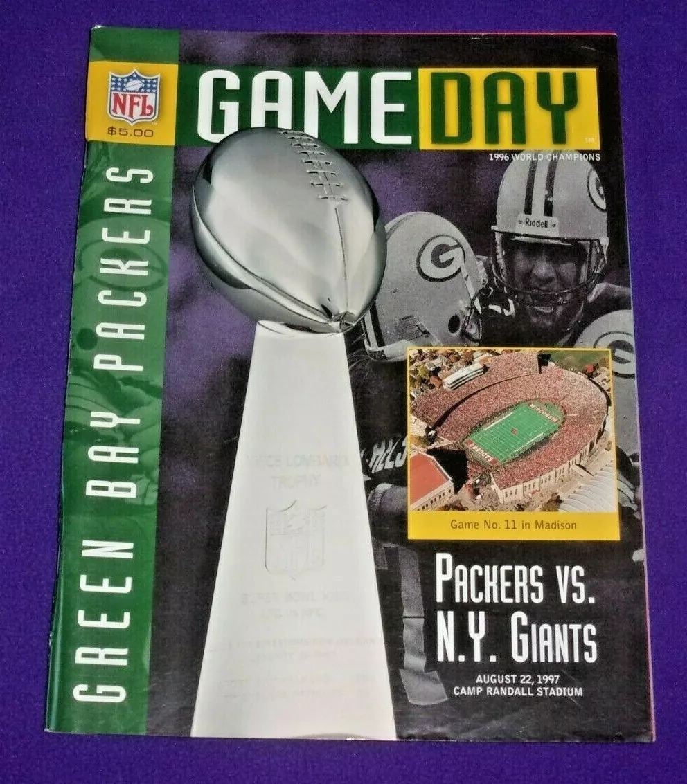 Game Day Green Bay Packers vs New York Giants 8/22/1997 Camp Randall St.  Program