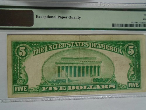 1928C $5 (Mule) STAR United States Note PMG VF 35 EPQ Red Seal - Picture 2 of 5