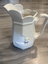 Country Farmhouse Pitcher Goose Design White ...