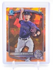 JB MIDDLETON 2025 BOWMAN CHROME DRAFT ORANGE CRACKED ICE 1ST ROOKIE /25 Q6642
