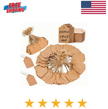 600 PCS Small Price Tags with String Attached, Brown 1.4 1.8 inch,  brown
