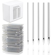100Pcs Piercing Needles Kit - Yugui Mixed 12G 14G 16G 18G Mix-100pcs, Silver