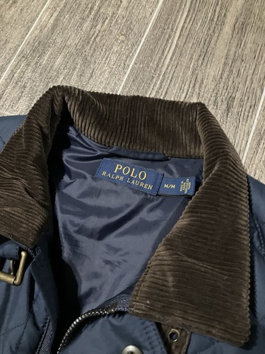 Polo Ralph Lauren Quilted Vest Mens Medium Navy Blue Collar Snap Button - Bild 2 von 5