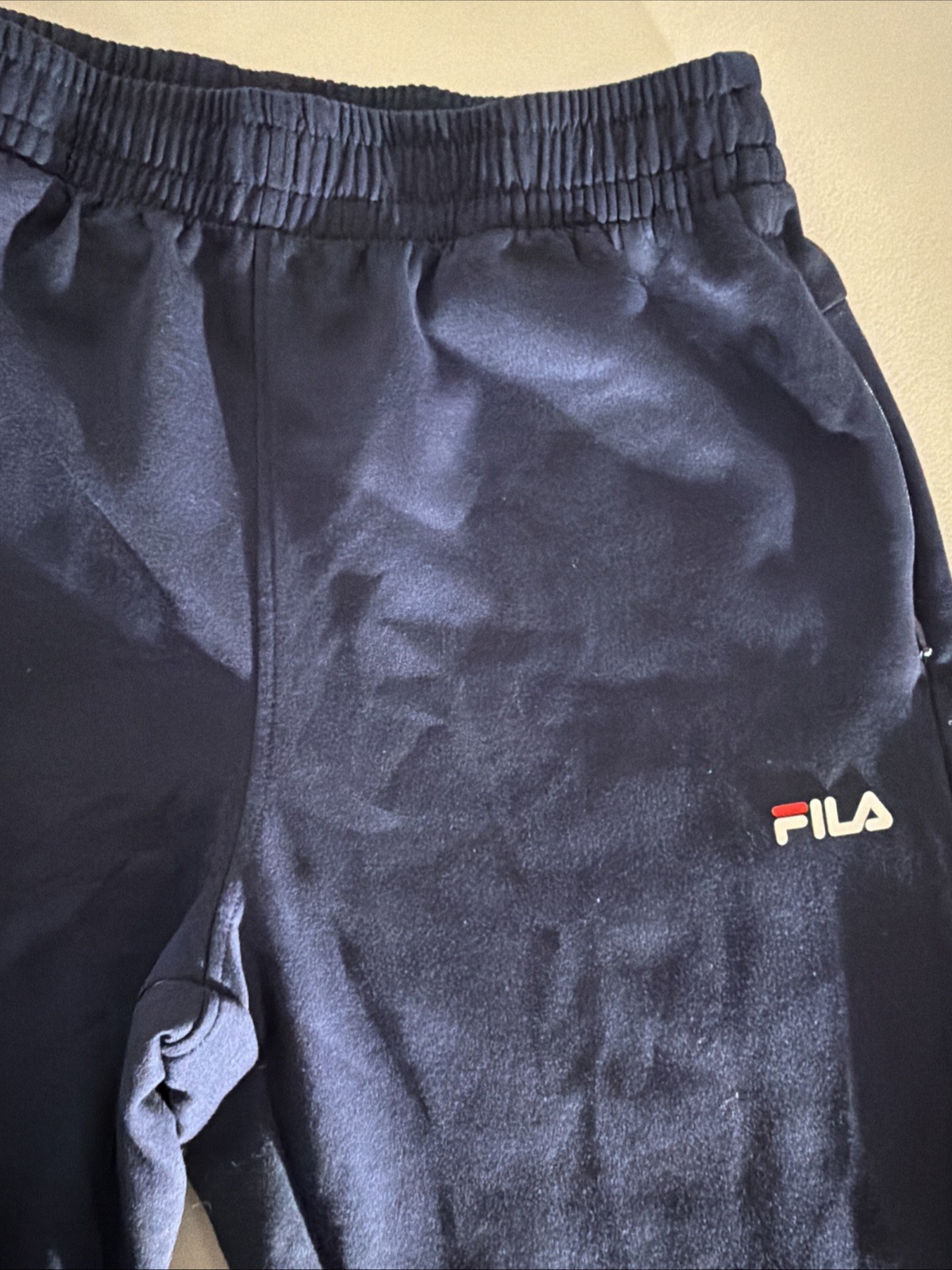 FILA Men's Performance Jogger Sweatpants Navy Blue Dual Side Zipper Pockets M image 4