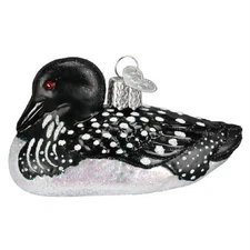 Old World Christmas Loon Glass Tree Ornament 2 Inch FREE BOX 16056 Multicolor
