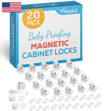 20 Pack Magnetic Cabinet Locks Baby Proofing - Vmaisi Children Proof Cupboard