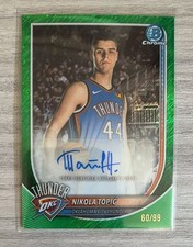 2025 Topps Bowman Chrome Base Chrome AUTO Green Shimmer #BCA-NO Nikola Topic /99