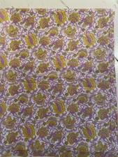 2.3 Metres Vintage Retro 70s Dressmaking Fabric Mixed Fibres Paisley X90cm (L