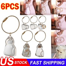 6PC Cat hair storage box pendant cat hair storage capsule keychain commemorative
