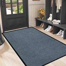 Commercial Grade Entrance Mat 3x4Ft Brush Step Entrance Rug with Striped Patt...