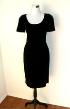 Goth Glam Regency VTG Santa Fe Dress Sz. 4 Black Velvet Dark Fairy Vampire  