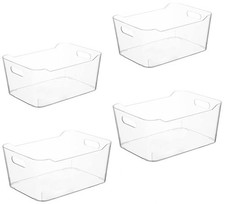 Grace Store 4PCS Storage Organisers Clear 4PCS((8"x5.5"x3"), Transparent