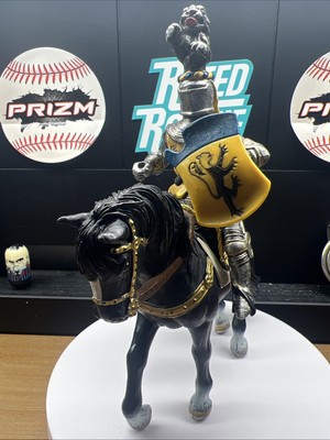 Schleich Medieval Knight Horse Black White Gold with Knight Germany 2003 Rare