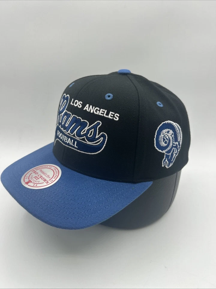 Gorra de los Rams de Los Ángeles Mitchell Ness "Blocksweep" Pro Crown Snapback Cap H75 Foto 2 de 4