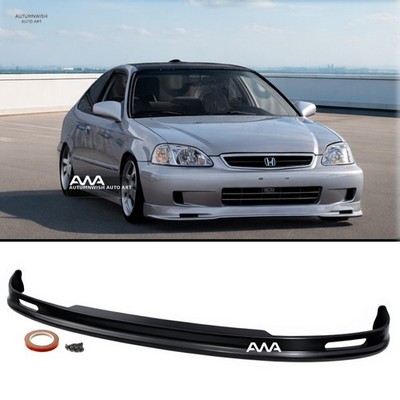 PU Polyurethane Mugen Style Front Bumper Lip For 99-00 Honda Civic 2DR 3DR 4DR