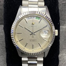 Seltene ENICAR President Automatic 2169 Full Silver Day Date Uhr Herren Vintage