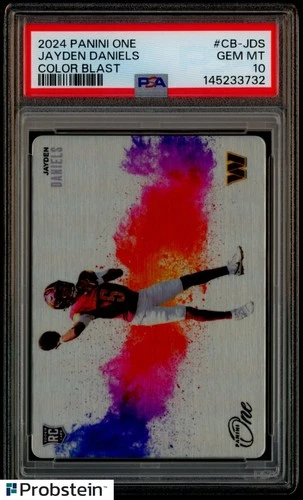 2024 Panini One And One Color Blast Jayden Daniels RC Rookie SSP CASE HIT PSA 10