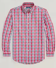 Polo Ralph Lauren Shirt Mens L red white Blue green Classic Fit Performance