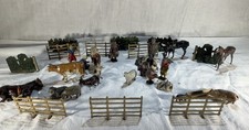 Vintage Britains Ltd Lead Farm Lot w/ Hedges Trees Animals England 25pc