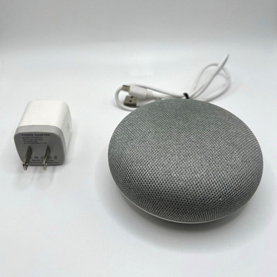 Google Home Mini Smart Speaker Gray Fabric Home Assistant Wi Fi Tested Working