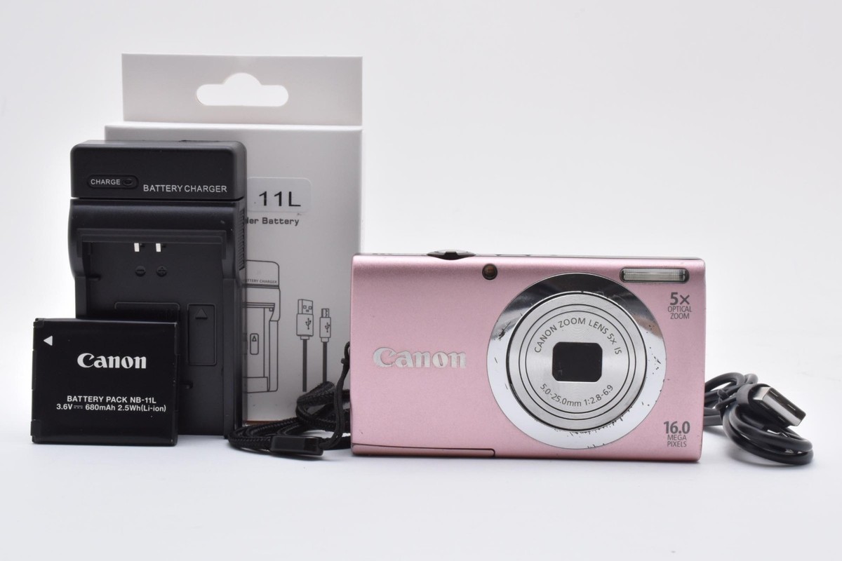 Exc+5 w/Strap] Canon PowerShot A2400 IS pink Compact Digital