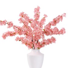 Artificial Cherry Blossom Branches 3Pcs 40 Faux Silk Cherry Blossom, Fake Flo...