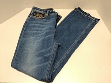 Roberto Cavalli Women's Blue Jeans Slim Fit Mid Rise Size 48 US 10 Casual