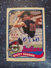 2014 Topps Archives Major League CHARLIE SHEEN/ RICKY VAUGHN AUTO Inscription SP