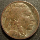 1913 T1 Buffalo Nickel - Date and Some Horn Shows, Dark