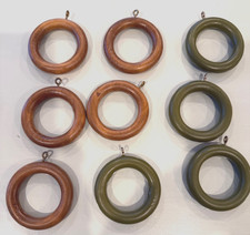 Lot Vintage Macrame Wood Rings Green rings GR202 