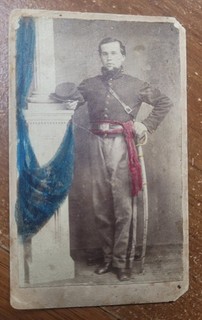 Fine hand colored image Illinois Civil War cavalry by female photographer RARE