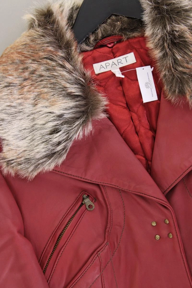✨ Apart Ledermantel Classic Mantel für Damen Gr. 38, M neuwertig Vintage rot ✨