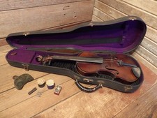 Vintage Copy Of Antonius Stradivarius Violin Faciebat Anno 17 With Case Made USA
