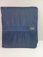 Five Star Mead Blue Zipper Binder 3 Ring Organizer Portfolio Folder School...