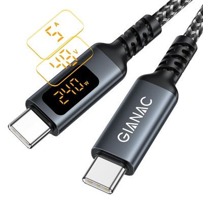 USB C Schnellladekabel 240W 1m mit LED Display für Smartphone und Laptop