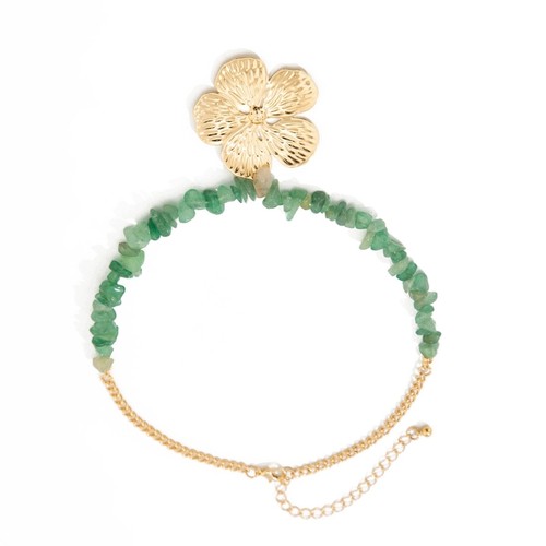 Versatile Retro Collarbone Chain With Floral Stone Accent Everyday Wear Jewelry - Bild 7 von 8