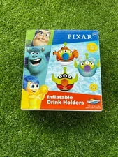 Disney NEW Pixar Toy Story Inflatable Drink Holders 6 Pack Pool Party Swimways